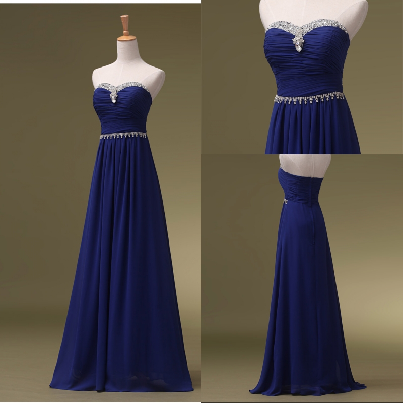 Royal Blue Prom Dresses, Long Bridesmaid Dresses, Long Evening Dresses, Strapless Evening Gowns, Formal Dress, Party Dresses Custom